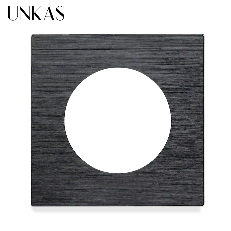 UNKAS A8 DIY одинарная алюминиевая панель, бесплатная комбинация для розетки настенного выключателя, подходящие модули, розетка черная