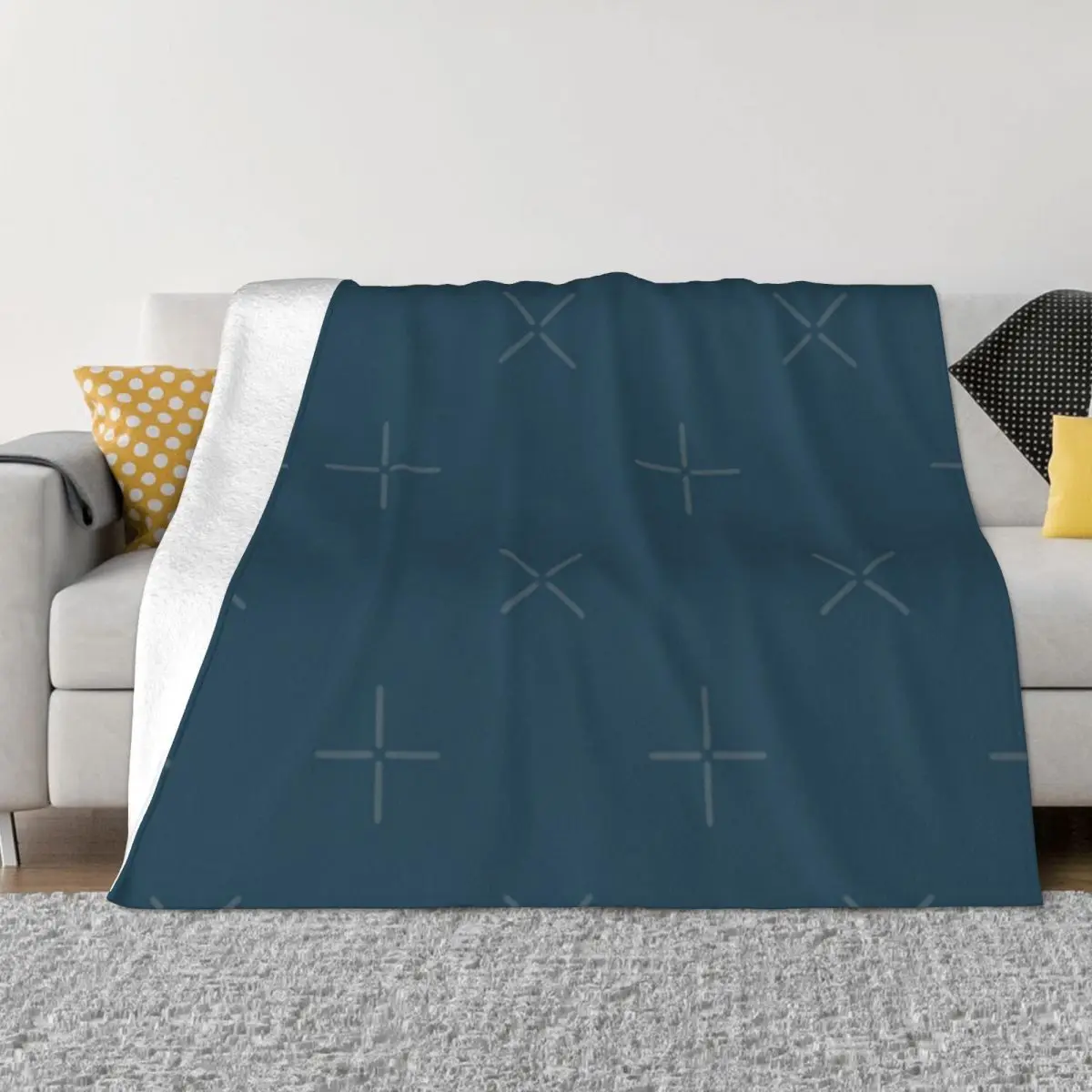Эгейское голубое одеяло, покрывало на кровать, дорожное одеяло на зиму