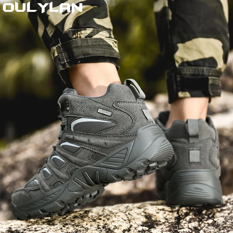 Oulylan 2024, Тактические ботинки, мужская Дышащая военная обувь, армейские кожаные ботильоны, армейские ботинки для мужчин, уличные охотничьи кроссовки