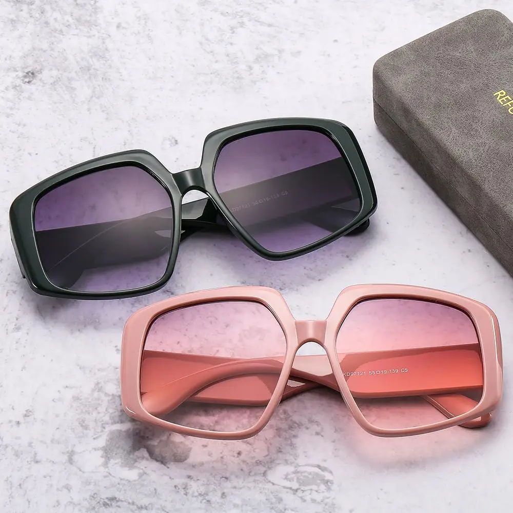UV400 Большие Модные Женские Солнцезащитные очки Большого размера С Квадратными Солнцезащитными Очками Goggle