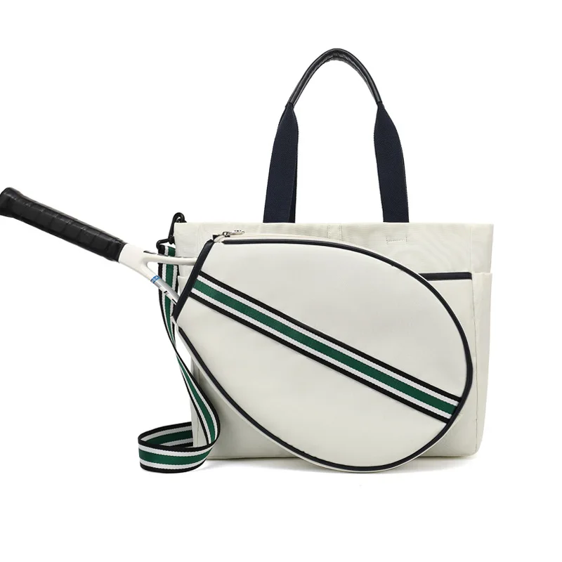 Высококачественная теннисная сумка унисекс, белая холщовая сумка для теннисных ракеток для сквоша большой емкости, женская сумка для ракеток для бадминтона