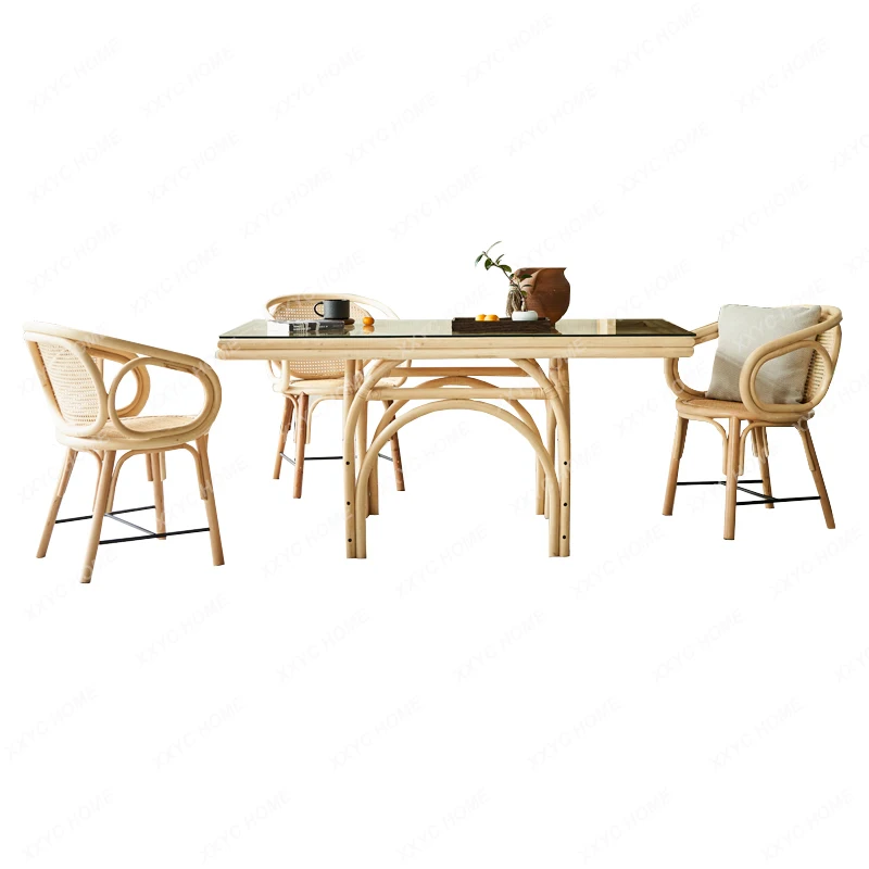 Обеденный стол из ротанга Creative B & B Обеденные столы и стулья из натурального ротанга для ресторана отеля
