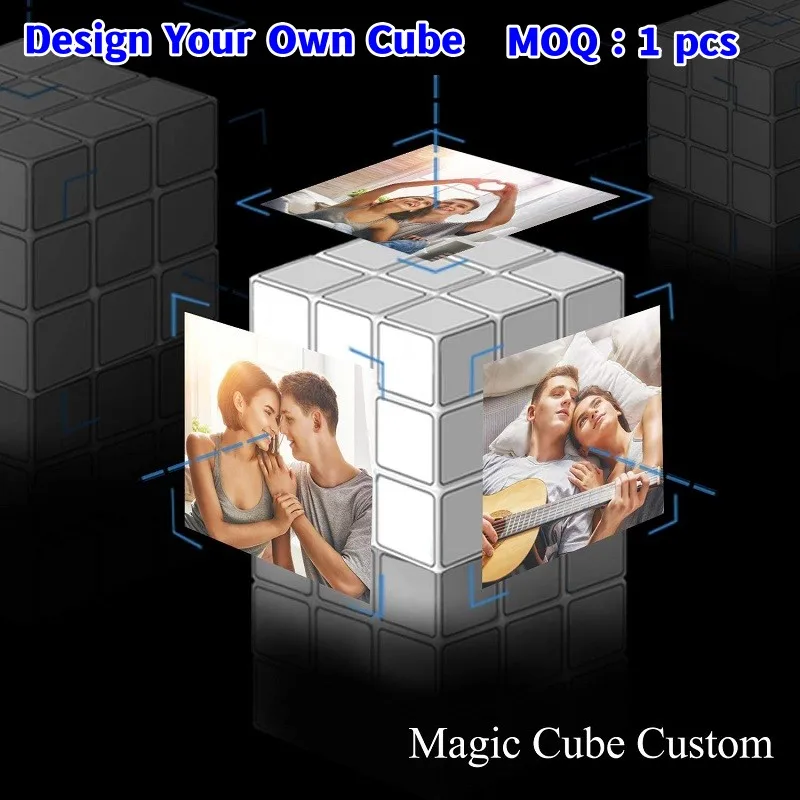MOQ 1шт На заказ 3x3 Magico Cubo Персонализированный Волшебный Куб 3x3x3 Индивидуальные Фотографии Логотип Рекламная ссылка