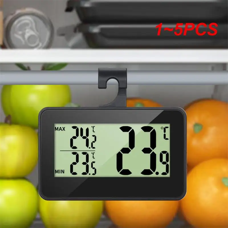 1-5 шт. Цифровой термометр для холодильника с морозильной камерой, Дисплей максимальной-Минимальной температуры с крючком, Водонепроницаемая Метеостанция для дома