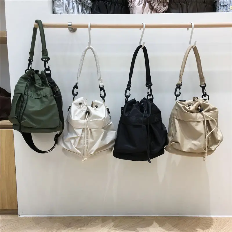 2023 Модная женская сумка-мешок, сумки, водонепроницаемые нейлоновые сумки через плечо, сумки через плечо большой емкости для женщин, портативные завязки