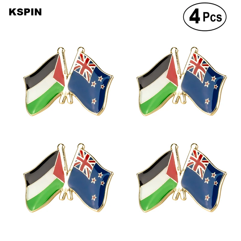 Дружба Палестины и Новой Зеландии Булавка на Лацкане Флага значок Брошь Булавки Значки 4шт много