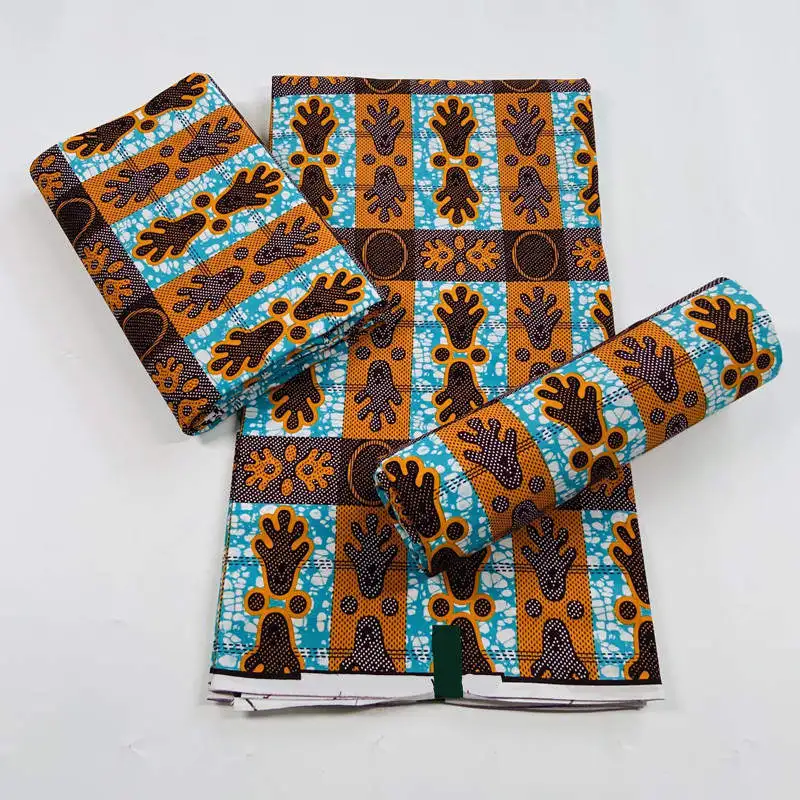 Высококачественные Африканские восковые ткани, Нигерийские восковые материалы с принтом Анкары, хлопковый атлас для пошива платья, 6 ярдов.10271