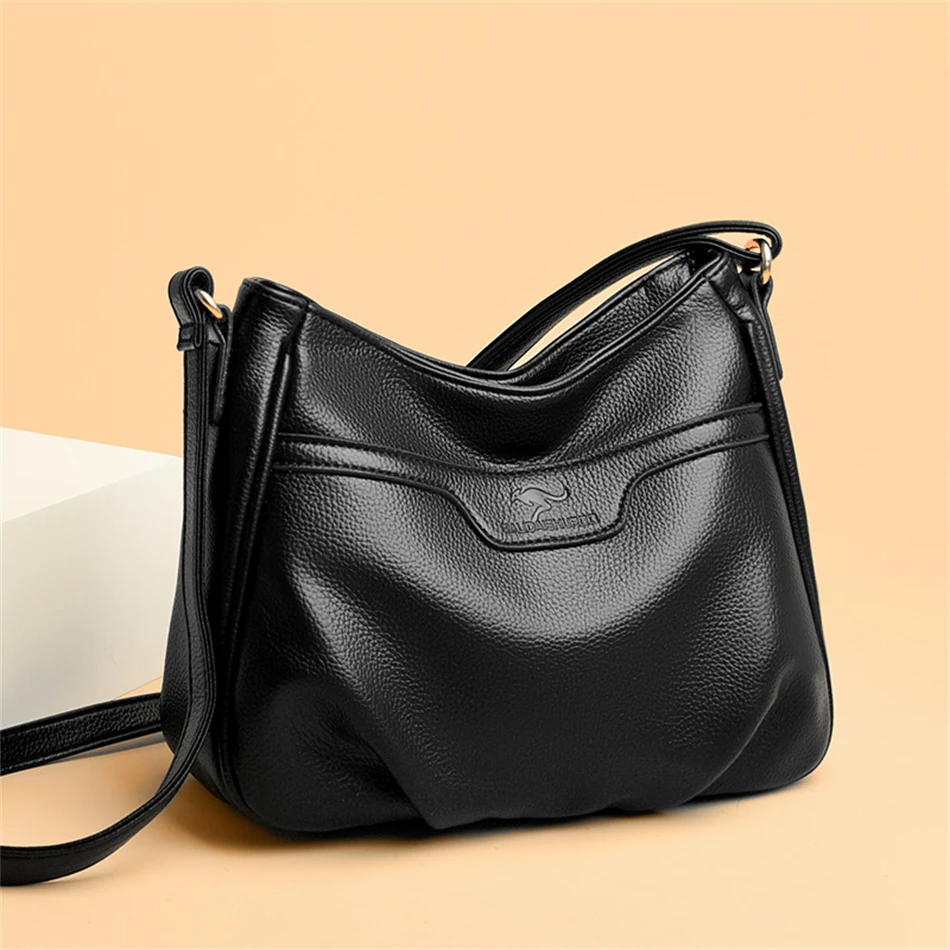 Высококачественная однотонная сумка через плечо для женщин, модная сумка через плечо с широким ремнем, ретро-сумка-мессенджер, женская сумка-тоут, клатч-мешок