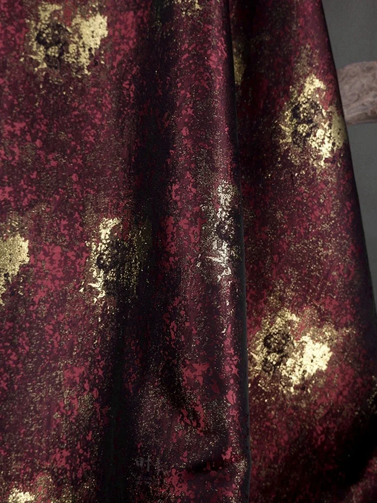 Бронзирующая Золотисто-винно-красная Жаккардовая ткань с тиснением, Дизайн, Материал для шитья, Ткань для свадебного платья Шириной 140 см, продается Mete