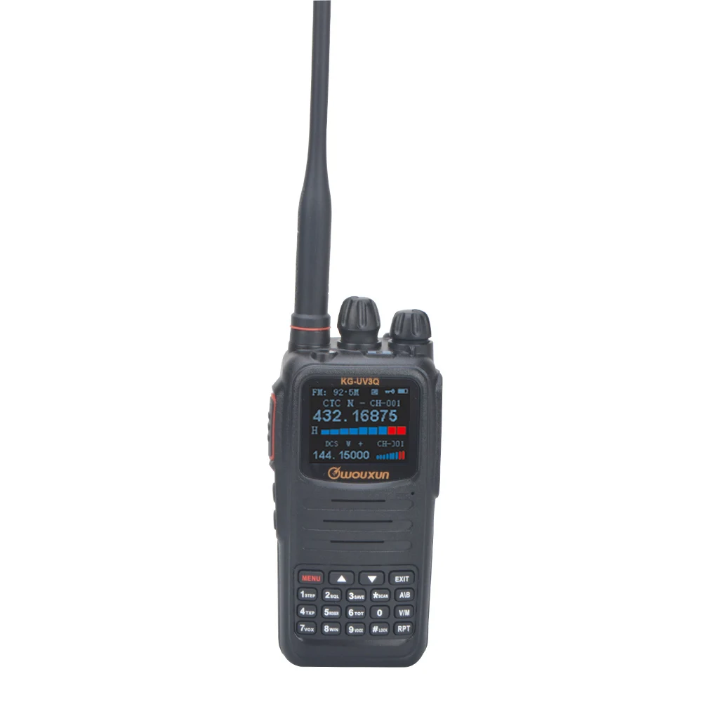 Wouxun KG-UV3Q Аналоговая УФ-двухдиапазонная рация VHF 10 Вт UHF 8 Вт Высокомощная рация walkie scrambler roger двухстороннее радио FM