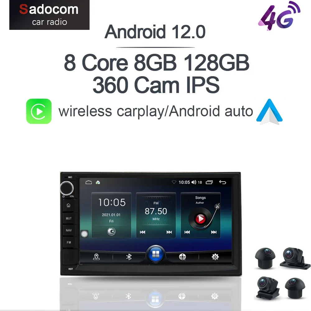 Carplay DSP Автомобильный DVD-Плеер LTE Android 12,0 8 Core 8 ГБ + 128 Г Мультимедийное Радио GPS Wifi Для Фольксваген ПОЛО ПАССАТ B5 B6 Тигуан