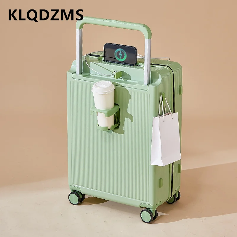KLQDZMS Утолщенный чемодан с 20-дюймовым ПК-боксом для путешествий, 24-дюймовый многофункциональный кейс на тележке, женская ручная кладь для путешествий