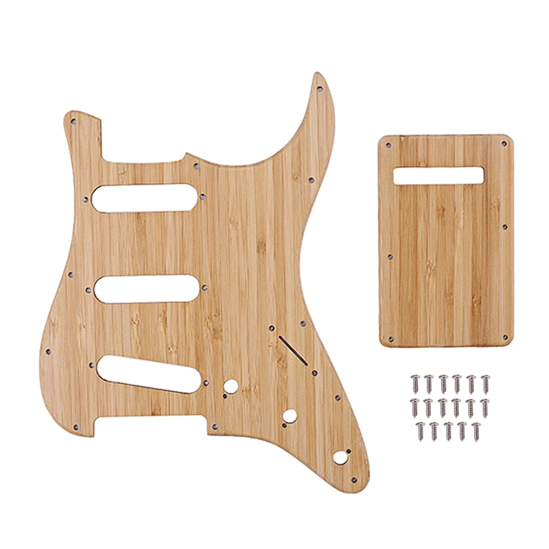 Накладка для гитары Bamboo Pickguard премиум-класса с предварительной проводкой, заряженная накладка для гитары SSS + задняя пластина для гитары ST
