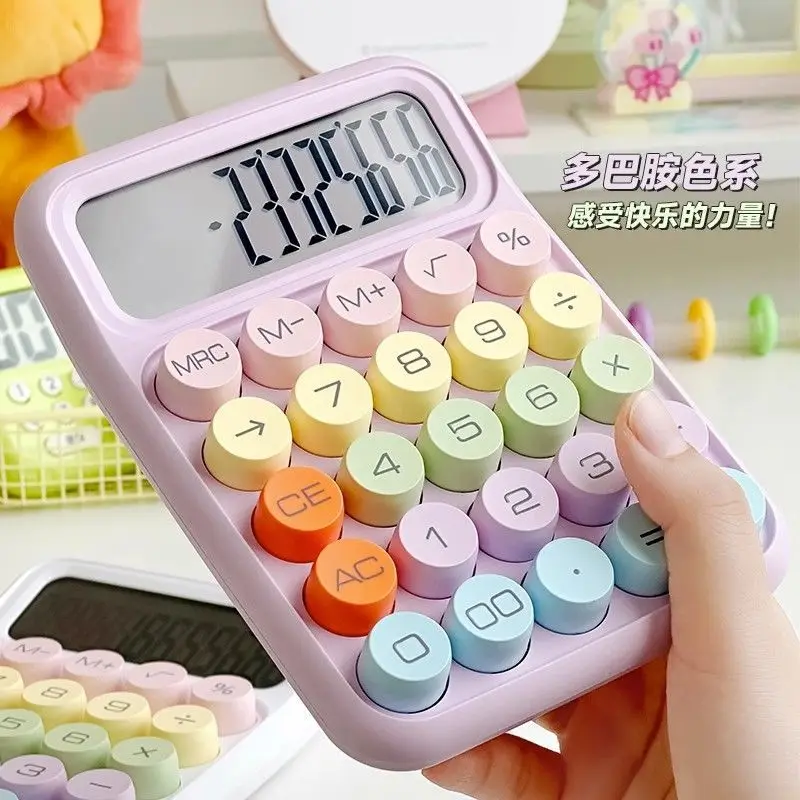 Калькулятор Macaron, маленький симпатичный Мини-офис, Офисный компьютер, финансовый учет, многофункциональный