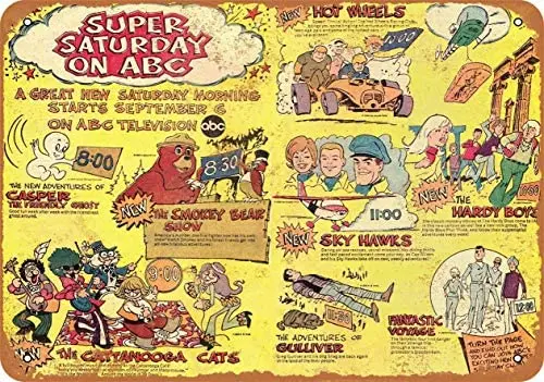 Металлическая винтажная жестяная вывеска 1969 Super Saturday на ABC-Металлические жестяные вывески, Настенный ретро-плакат на стене домашней кухни, Настенная роспись бара, паба, Кофе
