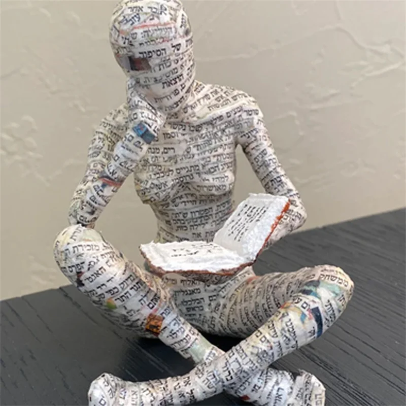 Скульптура читающей женщины, статуя творческого персонажа, украшения для читающей девушки, украшение настольной книжной полки, артефакт из смолы