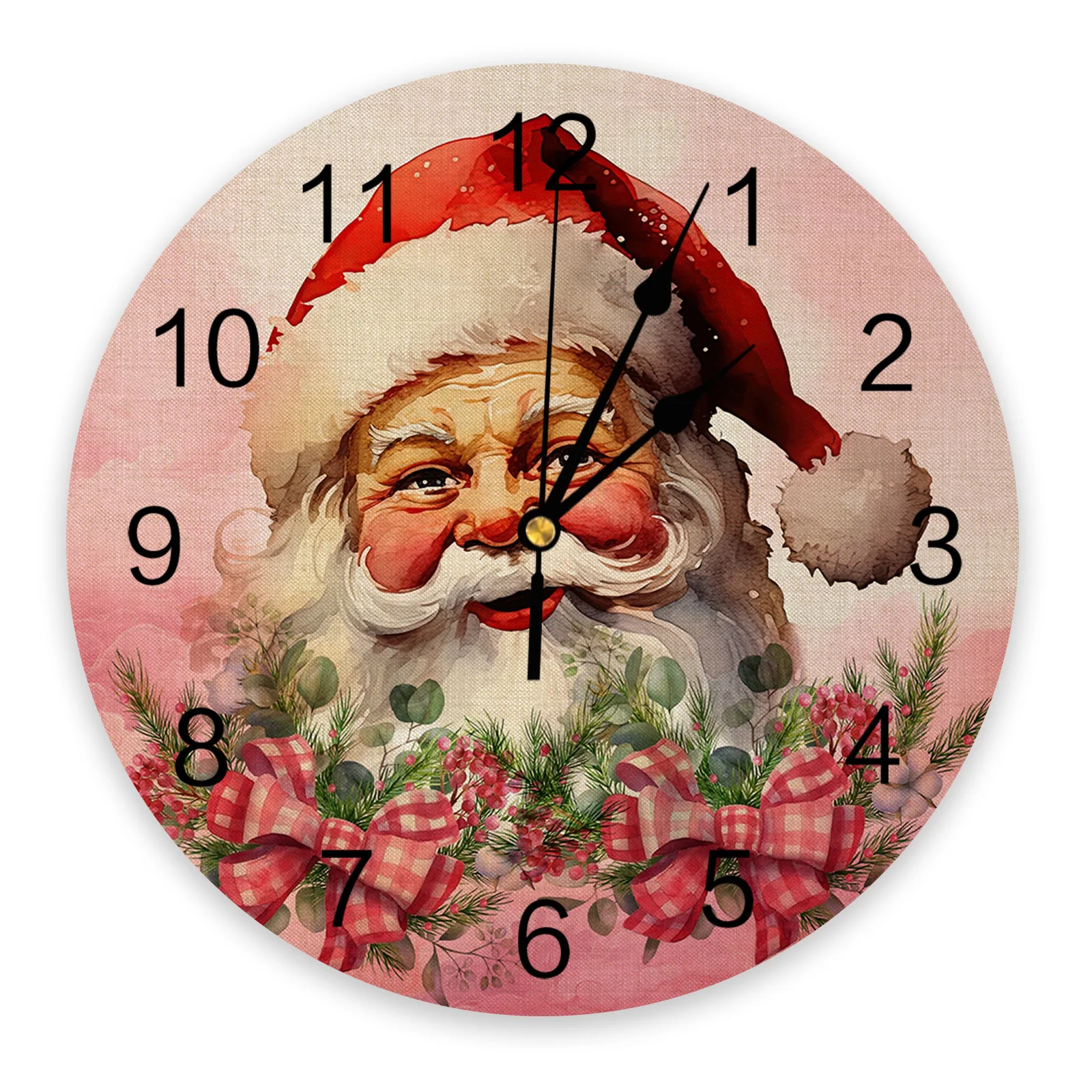 Рождественские Ветви Санта-Клауса, Листья, Настенные Часы Для Спальни, Большие Современные Кухонные Круглые Настенные Часы, Часы Для Гостиной, Домашний Декор