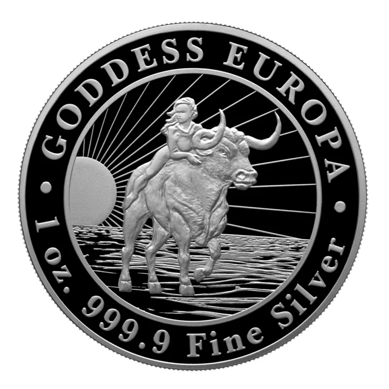 5 ШТ Немагнитная Монета GODDESS EUROPA 2022 весом 1 УНЦИЯ, Посеребренная Для Украшения