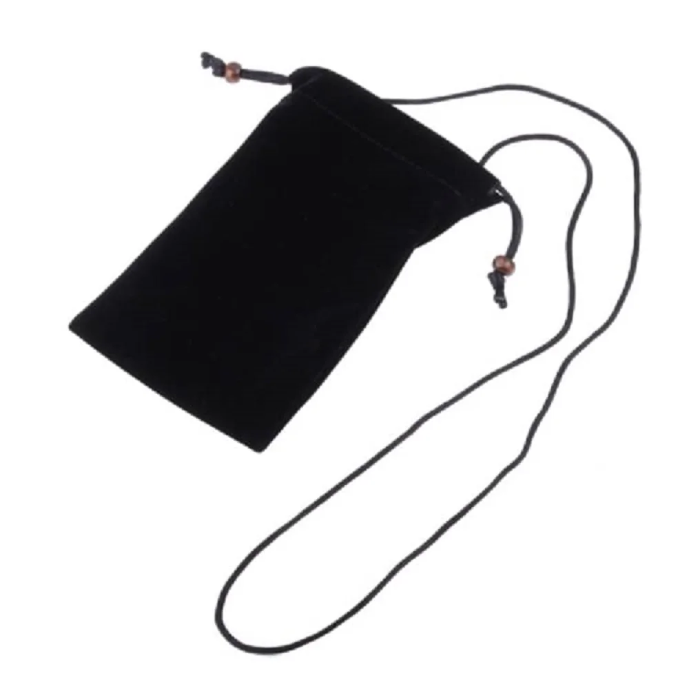 для Fairphone 5 (2023) Чехол с цепочкой и петлей, фланелевая сумка для переноски из мягкой ткани - черный