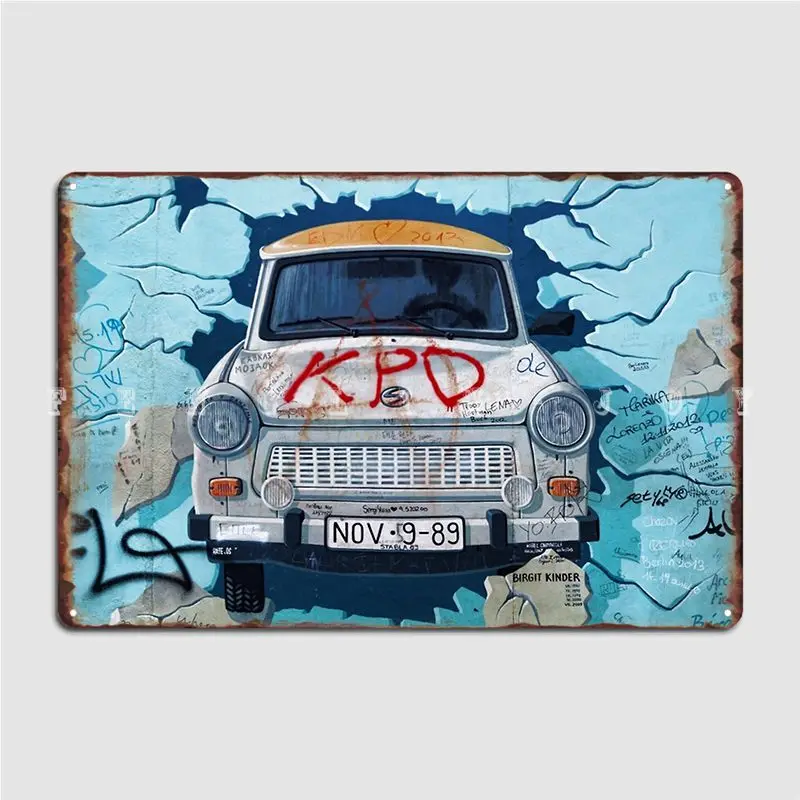 Берлинская стена, металлические таблички с автомобильными знаками, Кинотеатр, кухня, ретро-клуб, бар, Жестяная вывеска, плакат