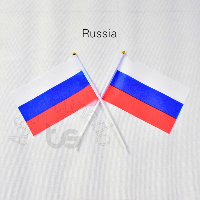 Россия 14 *21 см флаг Баннер размахивающий рукой Национальный флаг Украшение дома флаг баннер