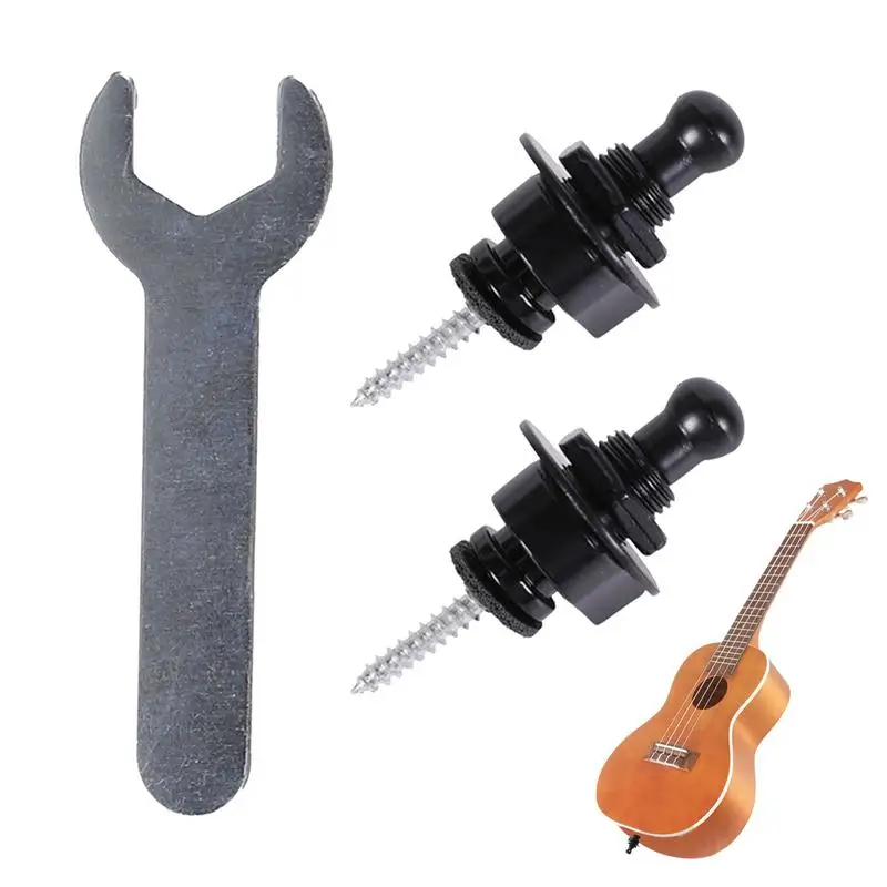 Замки для гитарного ремня, булавки для хвоста акустической гитары, 2 шт., металлические кнопки для ремня электрогитары, Быстросъемные заклепки для басового ремня.