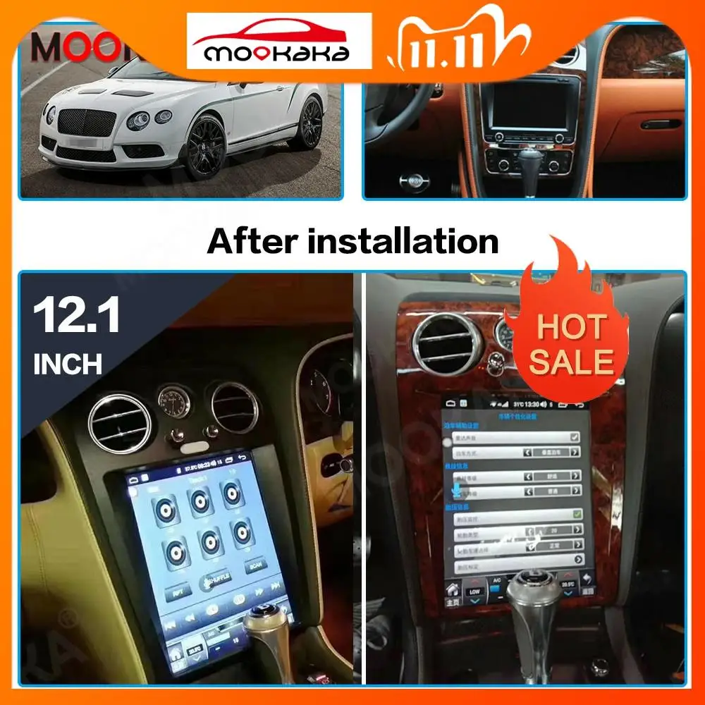 Для Bentley Speeding Supersport Мультимедийный плеер с вертикальным экраном Android 6 + 128 ГБ, автомагнитола, GPS-навигация, Авто Стерео головное устройство