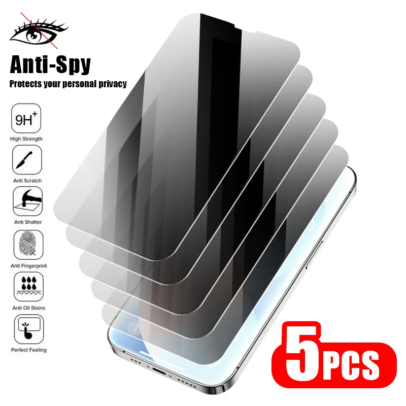 5шт защитная пленка Privacy Glass смартфон для iphone 15 Pro Max 14 Plus 13 12 Mini 11 XR XS протектор экрана из закаленного стекла