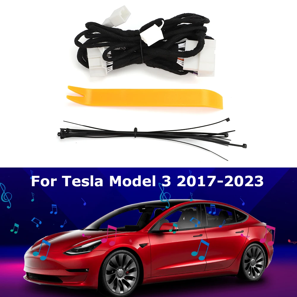 Для Tesla Model 3 2017-2023 Стандартный Диапазон Плюс Жгут Проводов Неактивной Активации Звука SR + Звуковой Кабель Динамик Без Потерь Звука