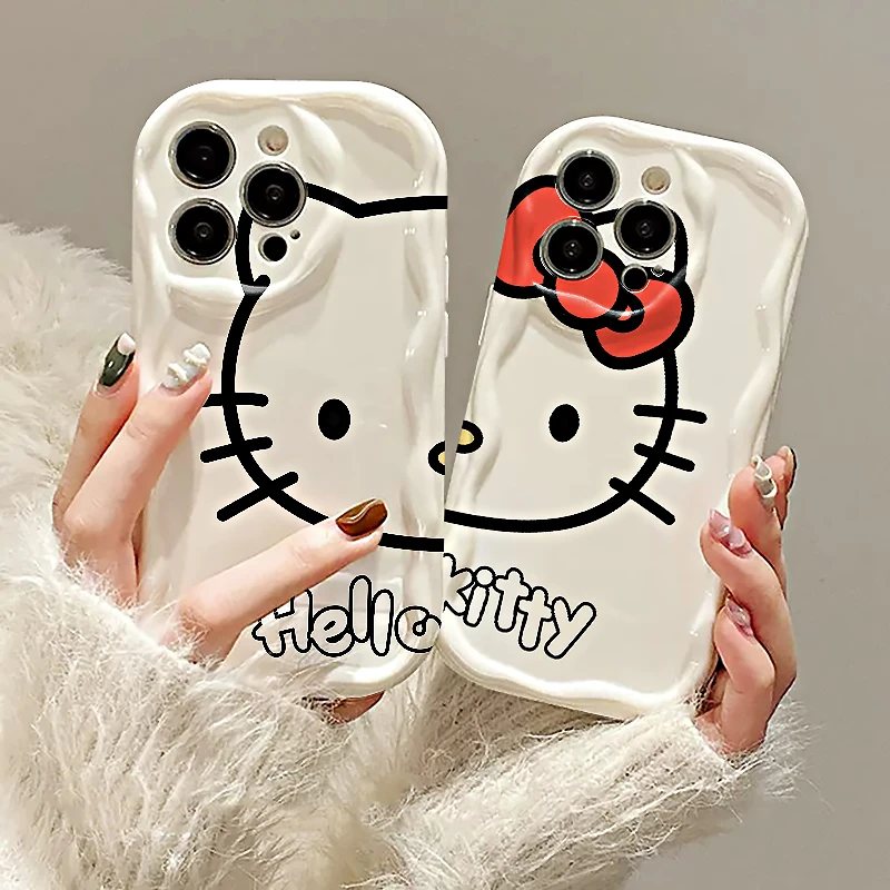 Sanrio Чехол для телефона Hello Kitty Samsung Galaxy S23 S22 Ultra Plus S21 FE A73 5G A72 A71 A54 A53 A52 A51 4G A50S A50 Мягкий чехол