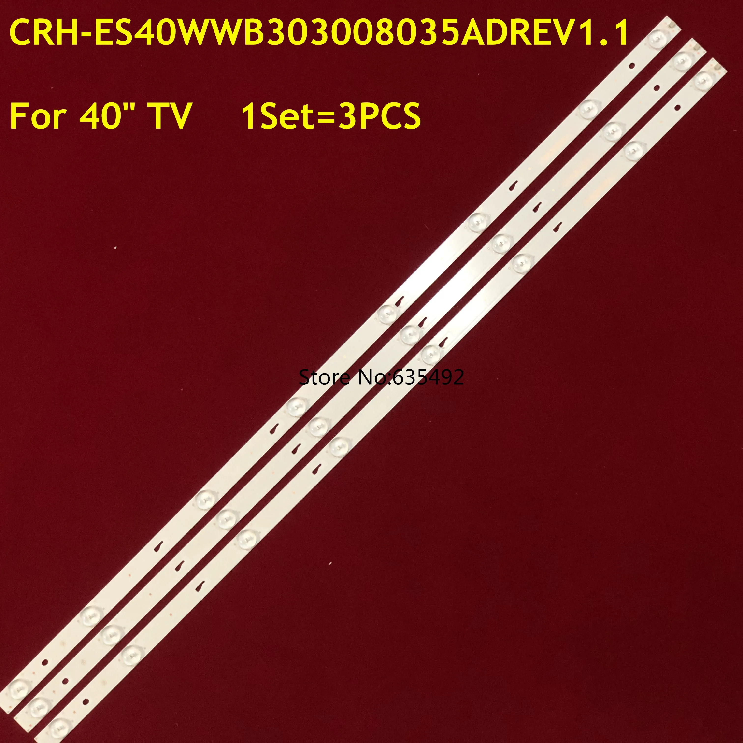 3 шт. Светодиодные ленты 8 лампы для CRH-ES40WWB303008035ADREV1.1 JL.D40081330-020DS-M V01 T40D18SFS-01B 40L1600C 40L2600C LVF400SSDE E2 V1
