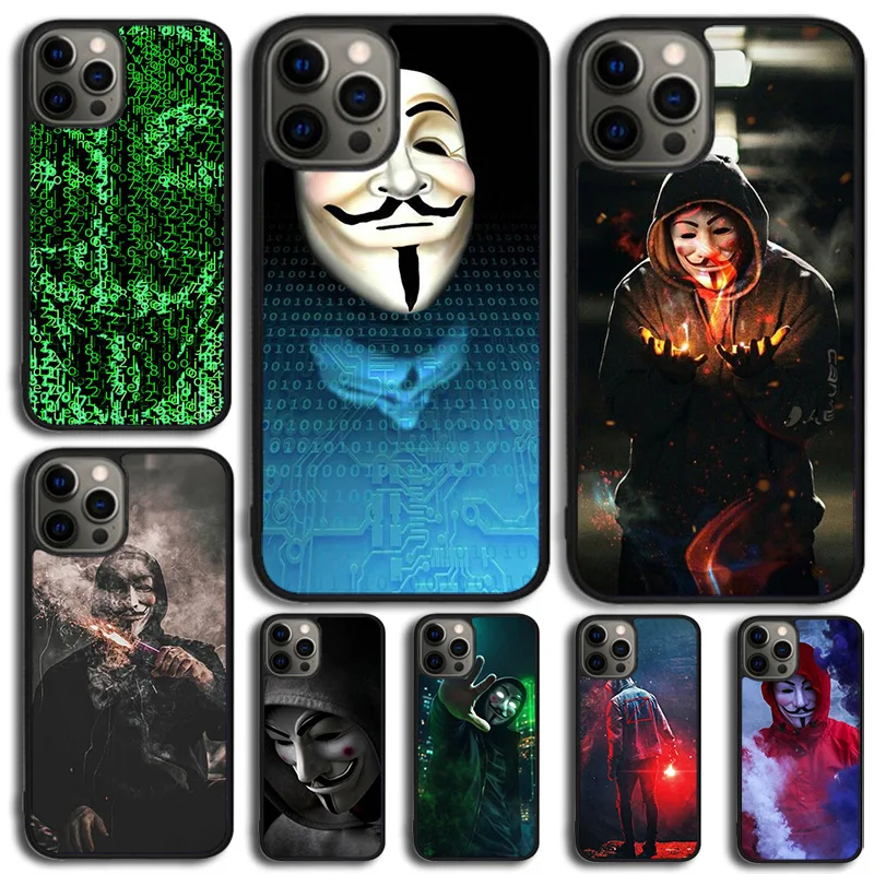 Чехол для телефона Hacker Anonymous для Plus для iPhone 15 14 SE 2020 XR XS 11 12 13 Pro MAX 7 8