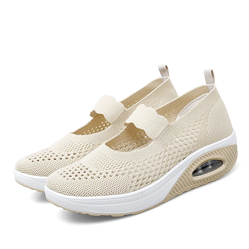 Кроссовки на плоской платформе YUDX, женская обувь, Летняя дышащая прогулочная обувь без шнуровки для мамы, Tenis Feminino Mesh (Воздушная сетка)