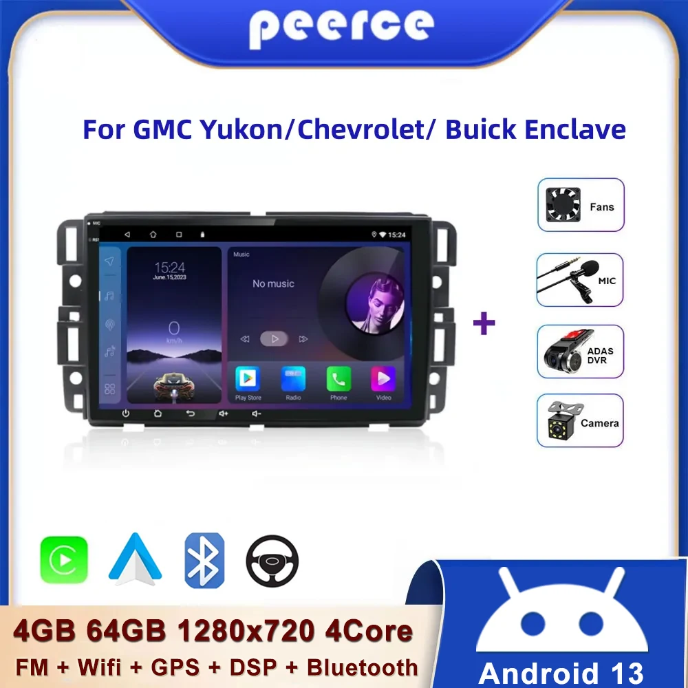 8-Дюймовый 2Din Android Автомобильный Мультимедийный Плеер Радио для Chevrolet Silverado GMC Yukon Sierra Savana GPS Стерео Автомобильный Экран DSP