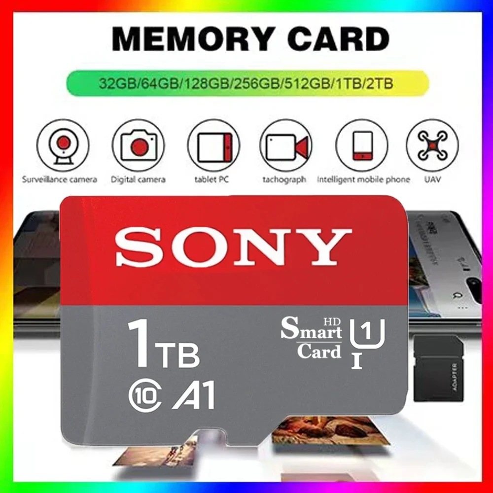 Карта памяти SONY Microsd 1 ТБ 512 ГБ 256 ГБ 128 ГБ 64 ГБ microSDHC Class10 SD-карта TF-Карта Подходит для различных устройств Прямой поставки