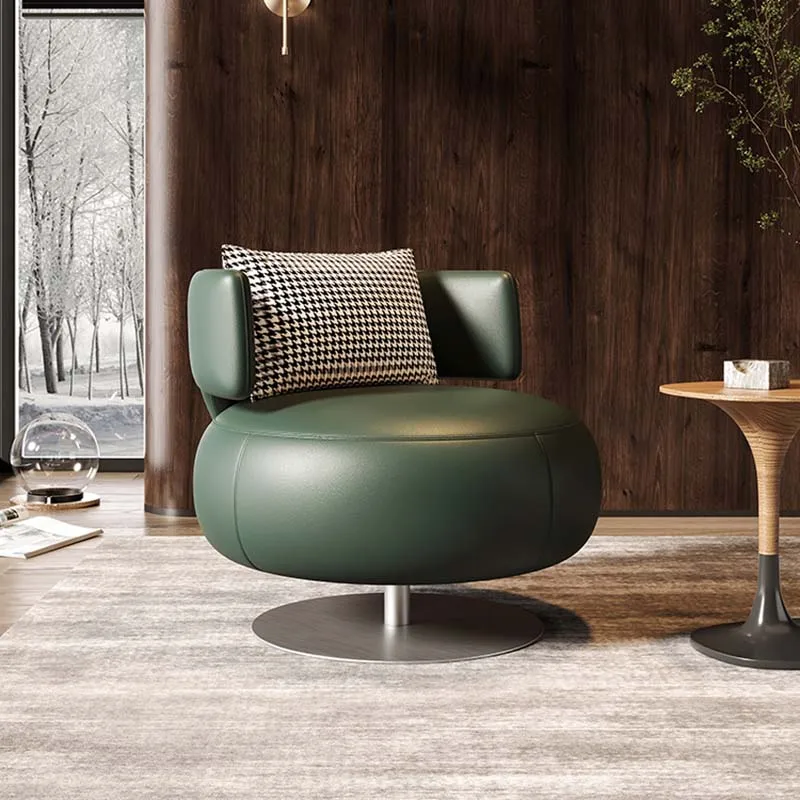 Кожаное кресло для гостиной Портативное Эргономичное кресло для отдыха в скандинавском стиле Поворотный дизайн Articulos Para El Hogar Роскошное Украшение