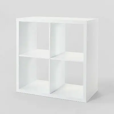 Декоративный 4-кубовый сверхмощный Органайзер для домашнего хранения с открытой спинкой, белый Стеллаж, Квадратный Стеллаж, большое решение для хранения вещей