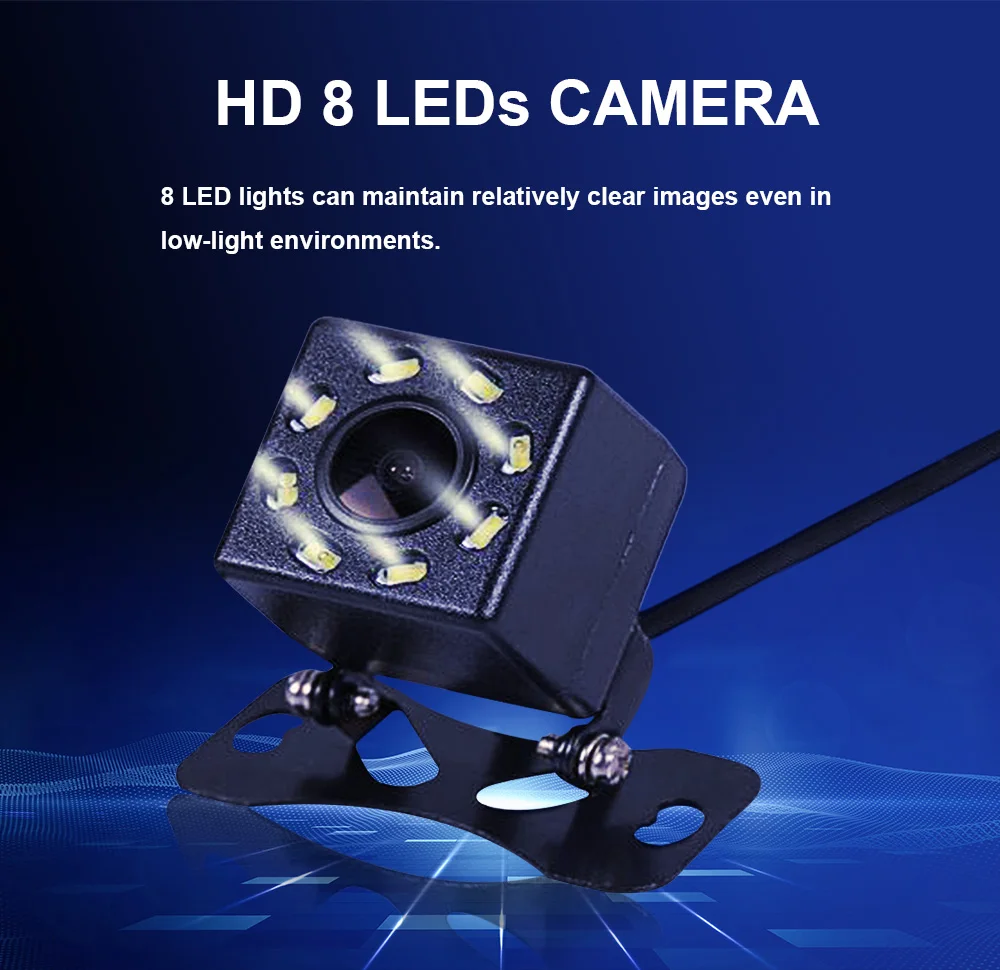 Автомобильная Универсальная 8LED Камера Ночного Видения Высокой Четкости Заднего Хода 4LED Камера Заднего Вида Мониторинг CCD Чипа AHD Фонарей