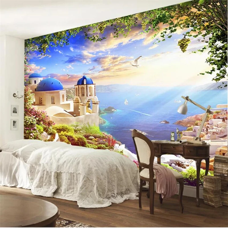 бейбеханг Пользовательские обои 3d фреска Средиземноморский Эгейский красивый пейзаж ТВ фон стены обои для домашнего декора обои