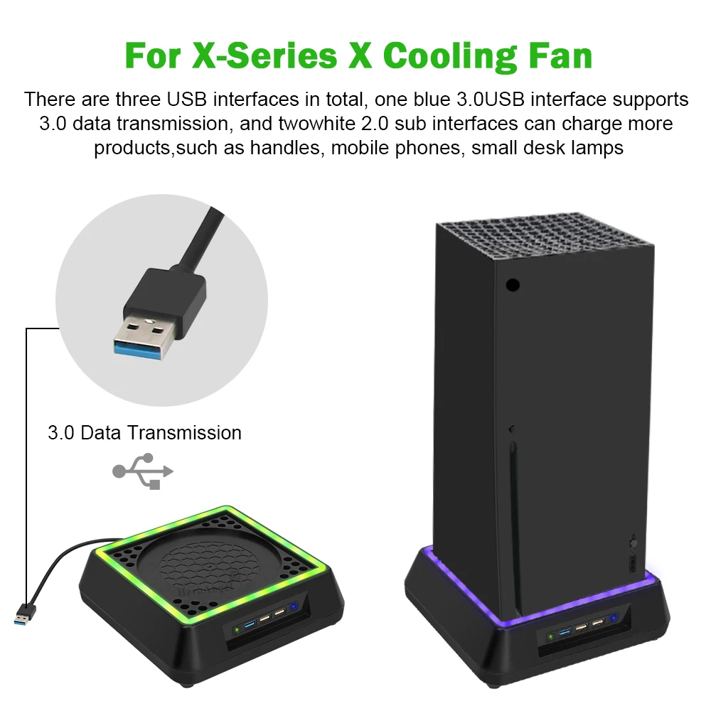 Охлаждающий Вентилятор Для Серии X Box X С 3 USB-Портами Для Серии X Box X Внешний Кулер Для Контроля Температуры Игровые Аксессуары