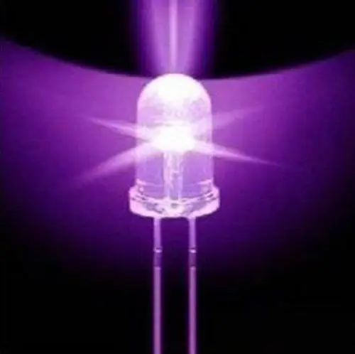 50шт F5 5 мм Круглая Ультрафиолетовая Светодиодная УФ-Лампа 390-395nm Фиолетового Цвета