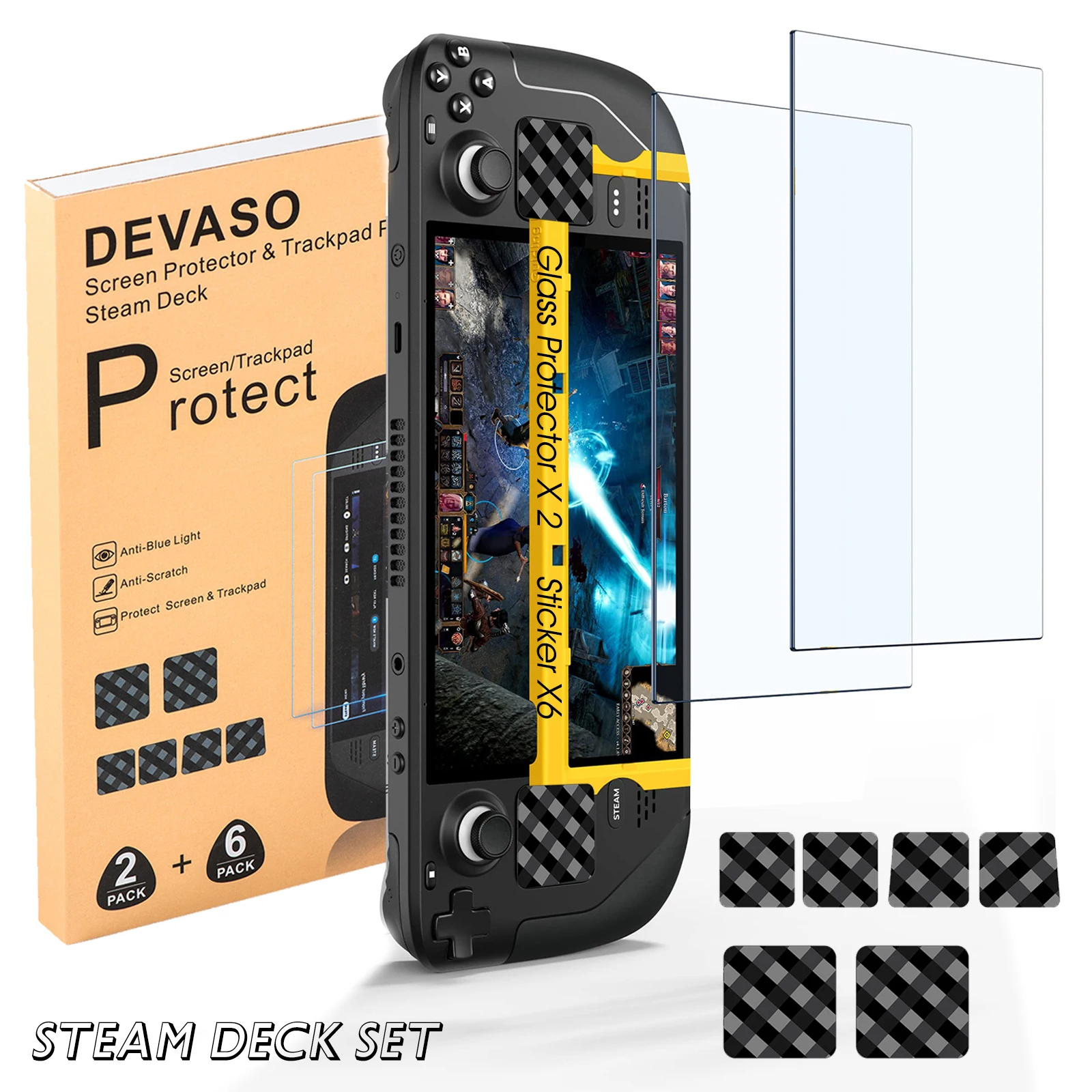 Набор Пленок для кнопок Сенсорной панели Ultra HD Glass Steam Deck из 2 Упаковок Защитной пленки для экрана Твердостью 9H Easy из 6 Упаковок