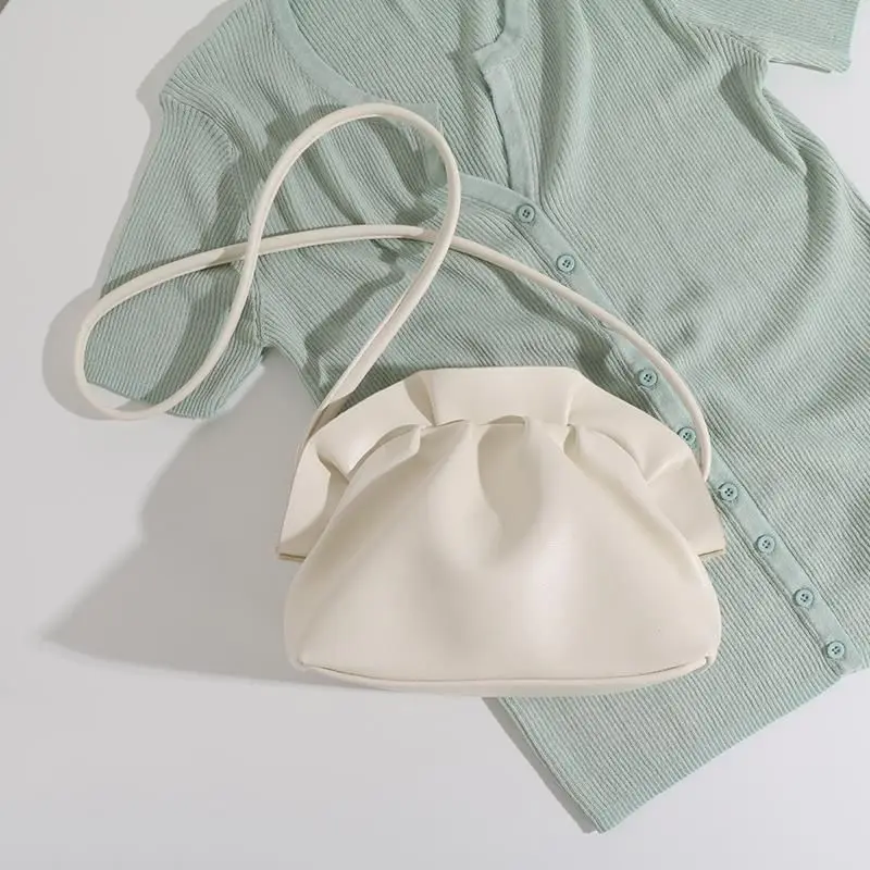 Повседневные элегантные плиссированные сумки Hobos с оборками 2023 года, новые женские сумки через плечо во французском стиле, универсальные кошельки и сумочки