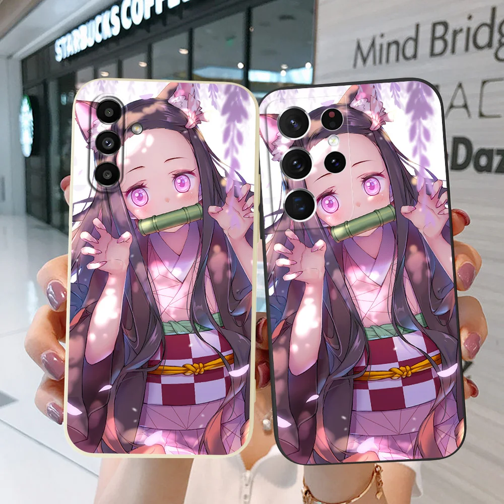 Чехол для Samsung Galaxy S23 S22 Plus Ultra S23 5G Чехол для телефона из мягкого силикона Nezuko-Kamado Cute-Kimetsu-no-Yaiba
