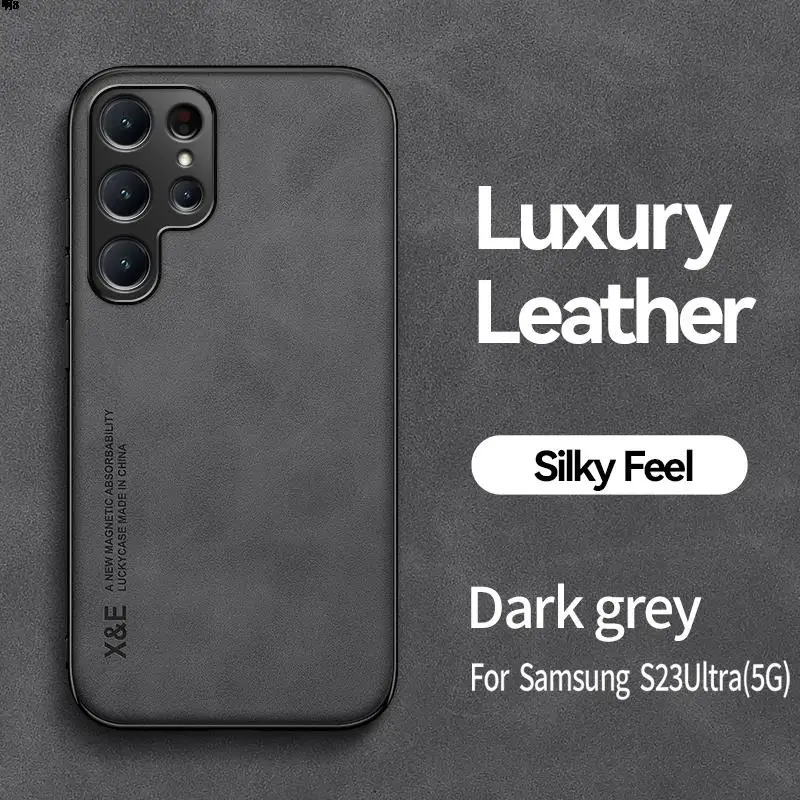 Для Samsung Galaxy S23 Ultra Case Силиконовый Мягкий Кожаный Чехол Для Телефона Samsung S23 Plus S 23 Автомобильный Магнитный Держатель Задняя Крышка Capa