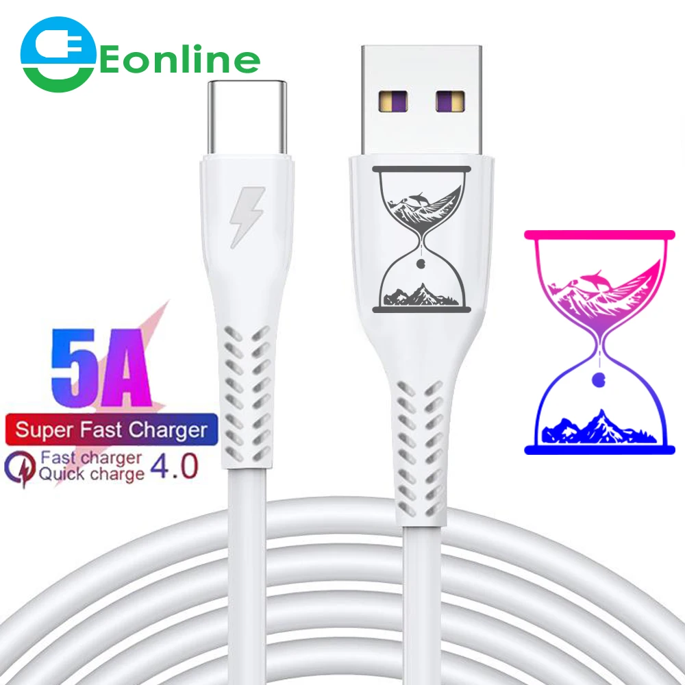 Eonline 1 М 3,3 фута 5A USB Type C Кабель QC кабель для быстрой зарядки Micro USB провод для Huawei Samsung Xiaomi