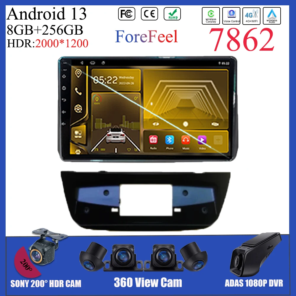 Сенсорный QLED-Экран Android 13 Для Ford Tourneo Tourier 2013-2022 Авто Стерео Carplay Радио GPS Bluetooth WIFI DSP IPS DVD