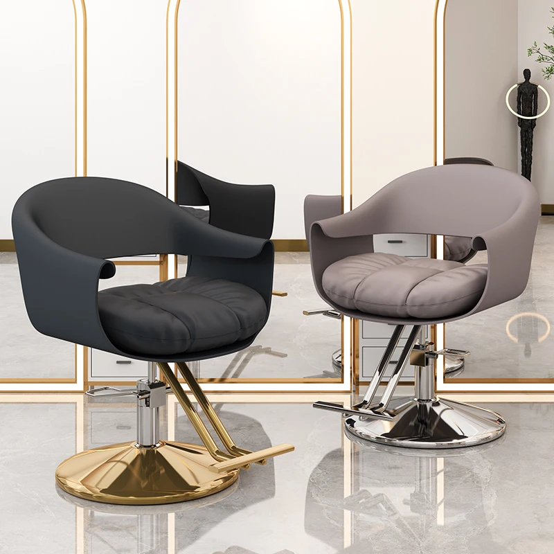 Парикмахерское кресло с кожаным ремешком, новое Вращающееся на 360 ° Большое Рабочее кресло для стрижки волос с поворотным механизмом из нержавеющей стали, салонная мебель
