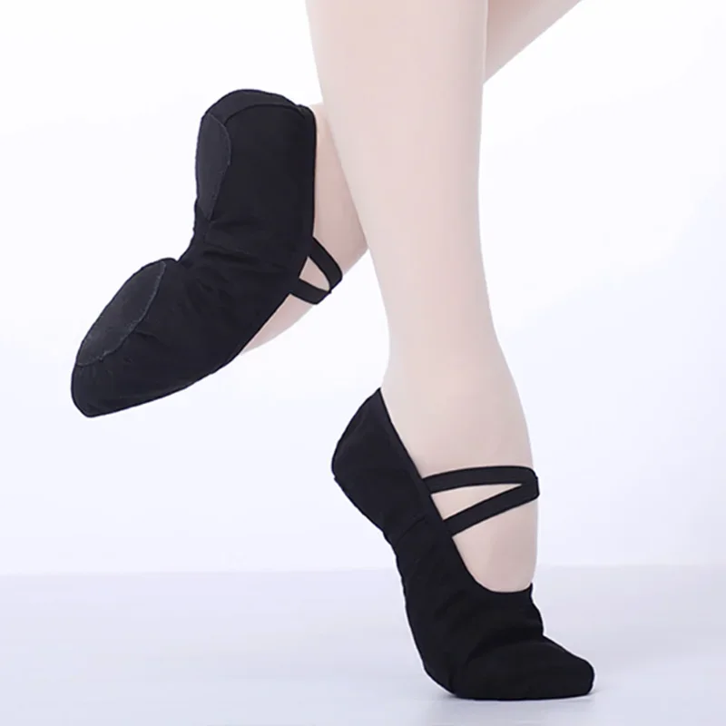 Балетные туфли для девочек, парусиновые балетные танцевальные тапочки на мягкой подошве, детская обувь для занятий балериной, женская танцевальная обувь