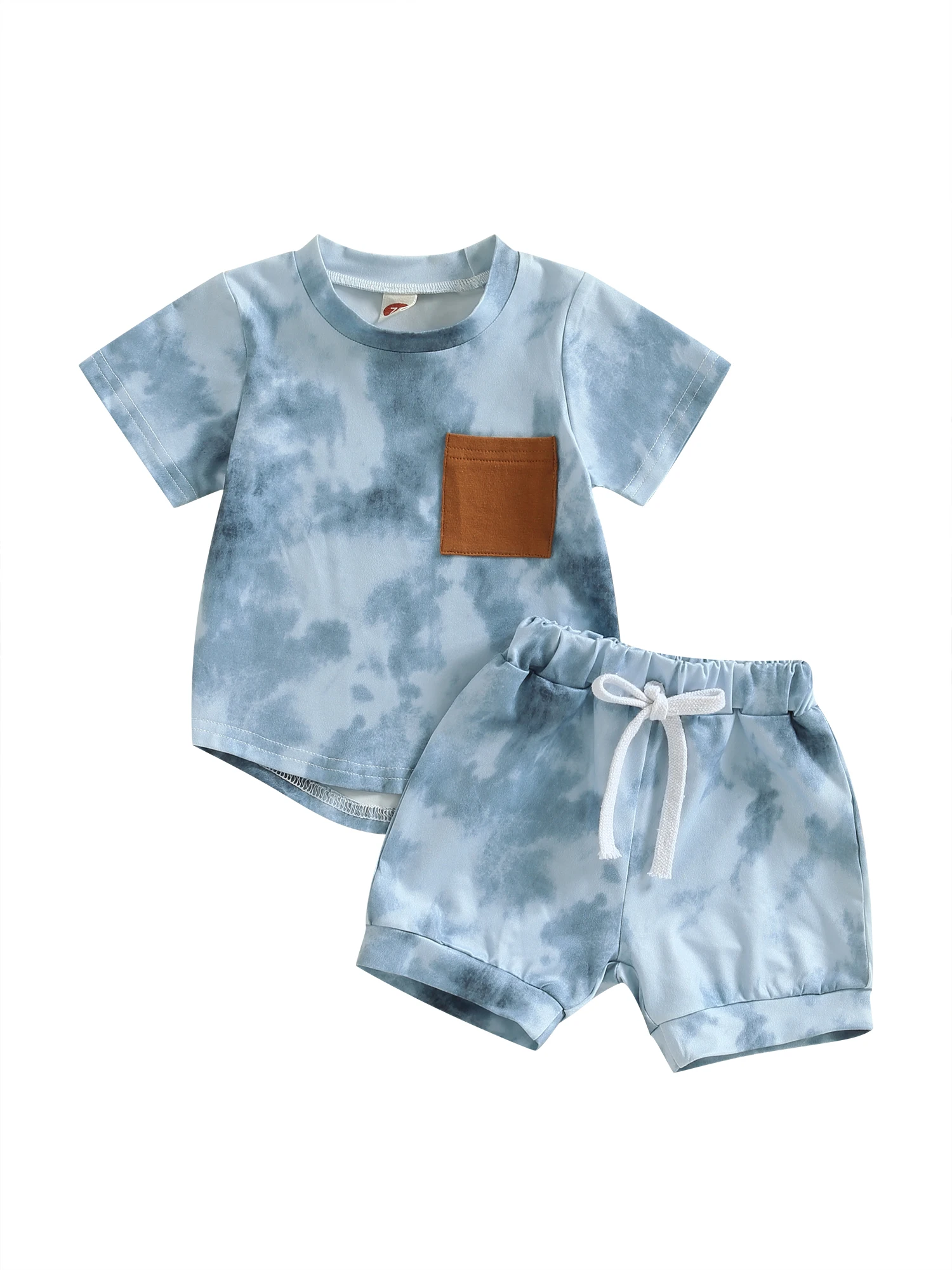 Очаровательный летний комплект одежды для маленьких мальчиков с принтом 